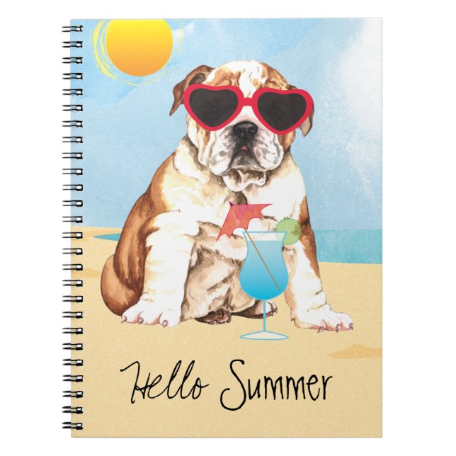 Summer Bulldog Notizblock (Vorderseite)