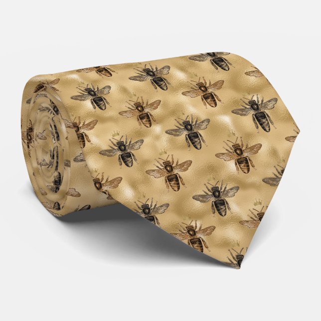 Summer Bumble Bee Neck Tie Krawatte (Gerollt)