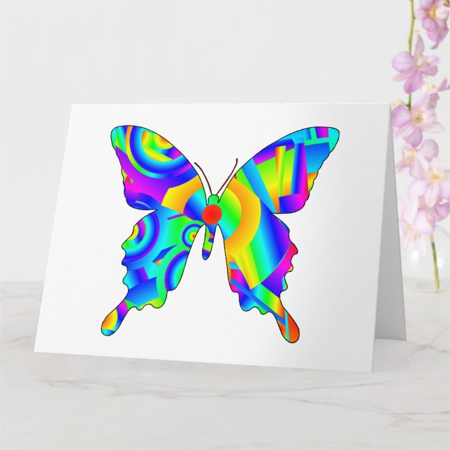 Summer Butterfly Karte (Orchidee)