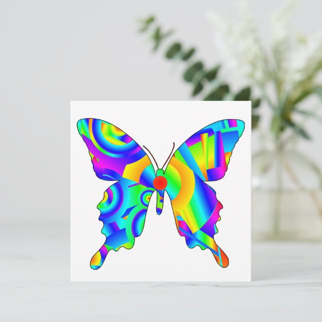 Summer Butterfly Karte (Stehend Vorderseite)
