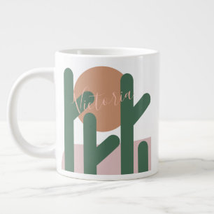Summer Cactus Desert Sunset Name Tasse