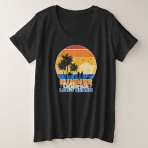 Summer California Long Beach-66594 Große Größe T-Shirt