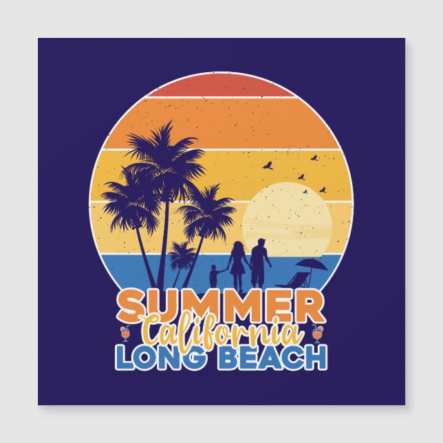 Summer California Long Beach-66594 Magnetkarte (Vorderseite)