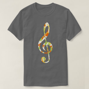 Summer Camouflage Muster Treble Clef T-Shirt