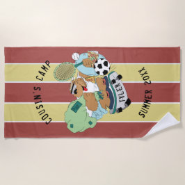 Summer Camp Beach Handtuchbär personalisieren Strandtuch