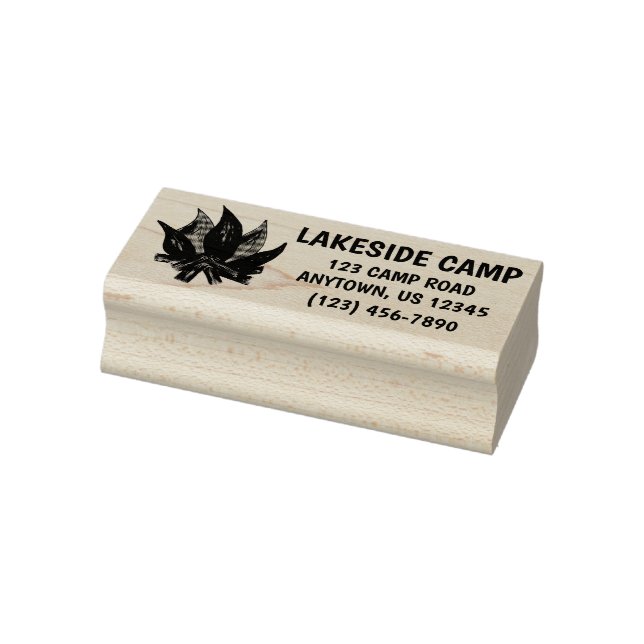 Summer Camp Campground Campfire Flamme Adresse Gummistempel (Stempel)