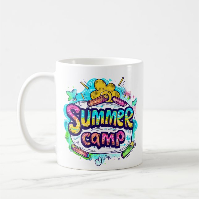 Summer Camp - farbenfrohe Sommercamp Kaffeetasse (Links)
