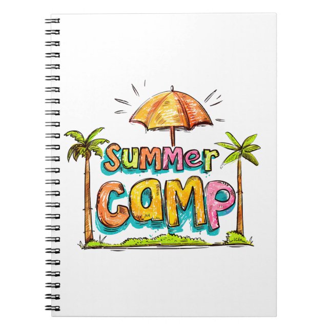 Summer Camp - farbenfrohe Sommercamp-Zeichen Notizblock (Vorderseite)