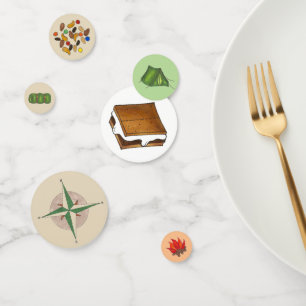 Summer Camp Feuer Zelt Kompass Trail Mix S'mores Konfetti