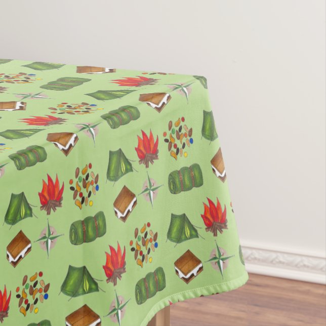Summer Camp Kompass Campfire S'mores Zelt Trailmix Tischdecke (Beispiel)
