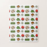 Summer Camp Kompass Trail Mix Zelt Schlafsäcke Puzzle<br><div class="desc">Das Puzzle Design zeigt eine originelle Marker-Abbildung eines Sortiments klassischer Camping- und Wanderdesigns. Diese Abbildung ist auch auf anderen Produkten verfügbar. Sehen Sie nicht,  wonach Sie suchen? Brauchen Sie Hilfe bei der Anpassung? Kontaktieren Sie Rebecca,  um etwas für Sie entworfen zu haben.</div>