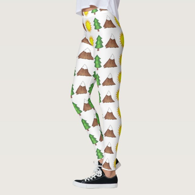 Summer Camp Mountain Tree Sun Camping Außenbereich Leggings (Links)