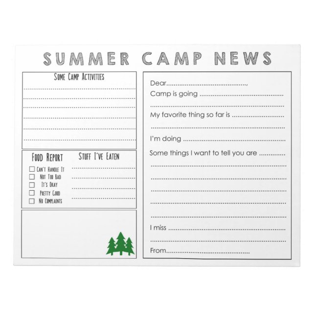 Summer Camp News Notizblock (Vorderseite)