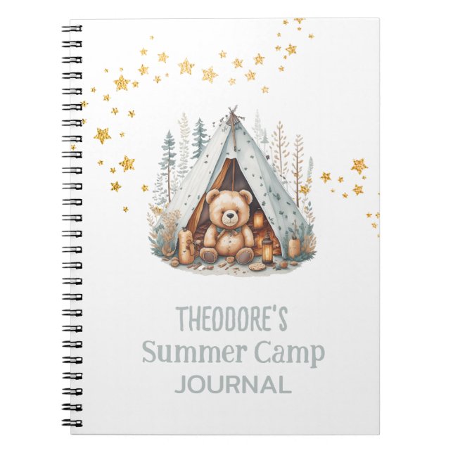 Summer Camp Niedlich Woodland Bear Journal Notizblock (Vorderseite)