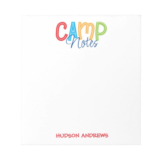 Summer Camp Personalisiert Notepad Notizblock (Vorderseite)