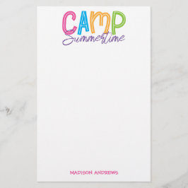 Summer Camp Personalisiert Stationierung Briefpapier