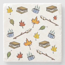 Summer Camp S'mores Campfire Happy Camper Bonfire Steinuntersetzer