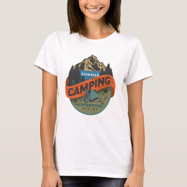 Summer Camping Adventure beginnt T-Shirt (Vorderseite)