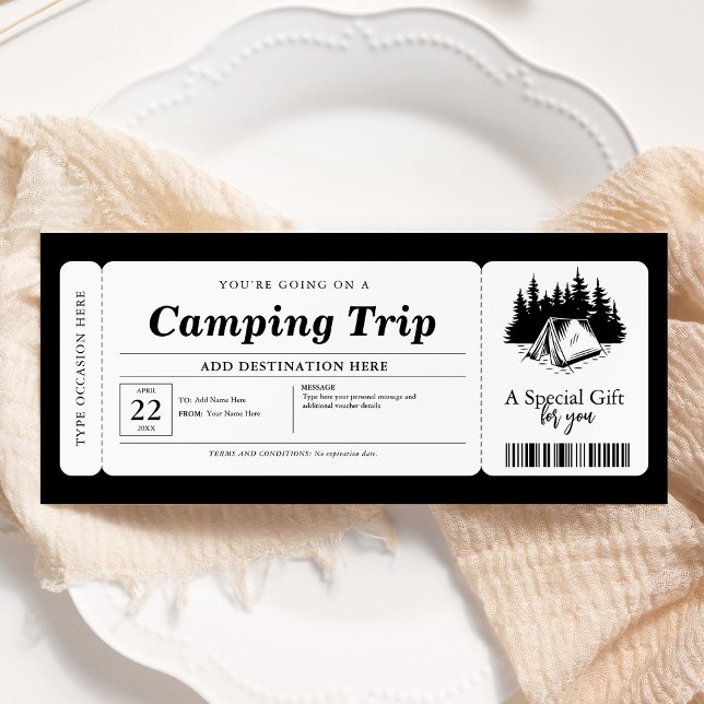Summer Camping Trip Voucher Zertifikat Einladung (Von Creator hochgeladen)