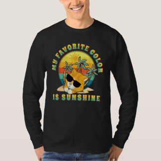 Summer Cat Beach  My Favorite Color is Sunshine T-Shirt