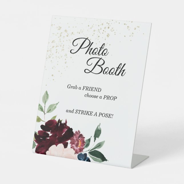 Summer Celebration Wedding Foto Stand Sockelschild (Vorderseite)