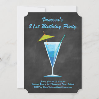 Summer Chalkboard 21. Geburtstag Party Einladung