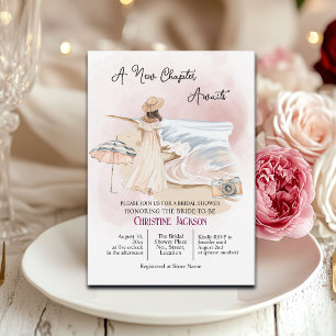 Summer Chic "A New Chapter erwartet" Brautparty Einladung