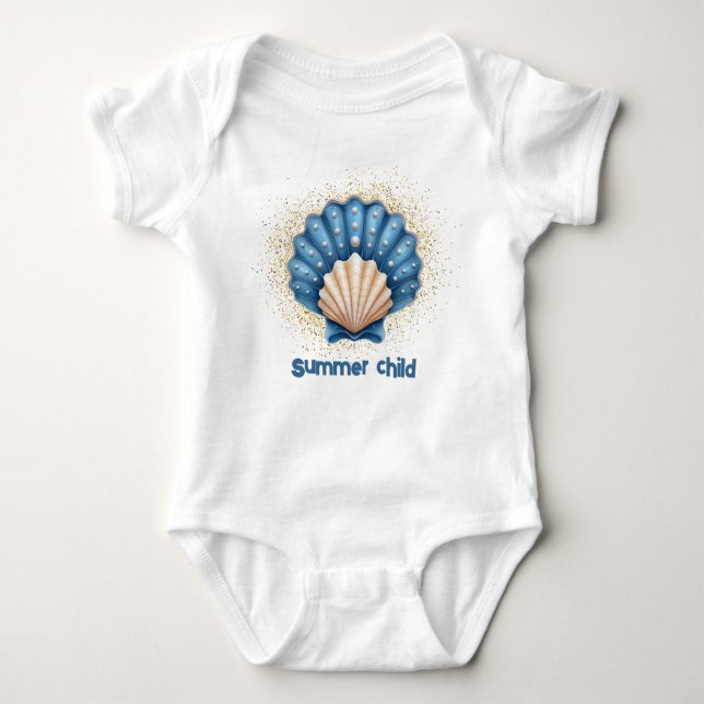 Summer Child - Baby Bodysuit mit Seashell Design Baby Strampler (Vorderseite)