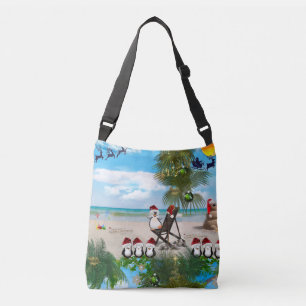 Summer Christmas Baby auf dem Strand wiederholen D Tragetaschen Mit Langen Trägern