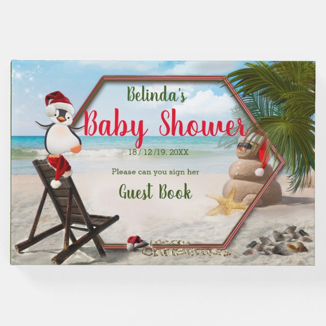 Summer Christmas Baby Dusche Gästebuch (Vorderseite)