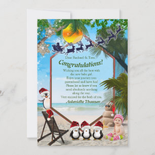 Summer Christmas Baby Showkarte Glückwünsche Einladung