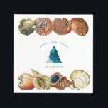 Summer Christmas Beach Seashell Individuelle Name Serviette<br><div class="desc">Ein einzigartiges Sommer Weihnachtsdesign mit Strandwellen für die Fülle des Weihnachtsbaumes und Seashells als Grenze. Ideal für Weihnachtsgeschenke und Dekoration. Passen Sie die Weihnachts-Party-Serviette mit Ihrem Text an und machen Sie es zu Ihrem eigenen.</div>