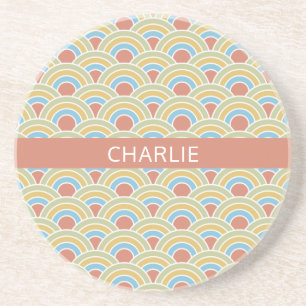 Summer Circles individuelle Name Sandstone Unterse Sandstein Untersetzer