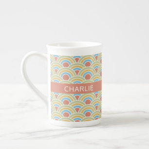 Summer Circles Muster individuelle Name Tasse