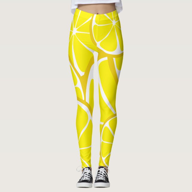 Summer Citrus Lemon Leggings - Bold Print (Vorderseite)