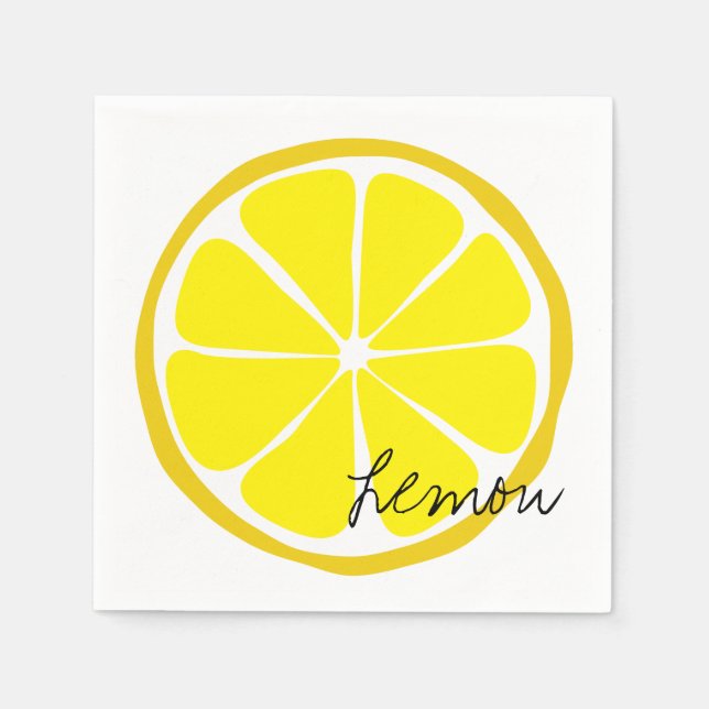 Summer Citrus Lemon Paper Napkin Serviette (Vorderseite)