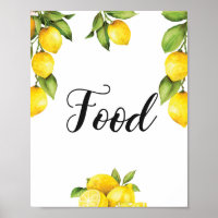 Summer Citrus Lemons Food Sign Baby Dusche