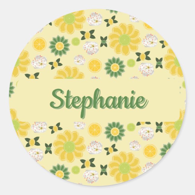Summer Citrus Personalisiert Sticker (Vorderseite)