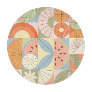 Summer Citrus Watermelon: Abstrakt geometrische Se Schneidebrett