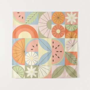 Summer Citrus Watermelon: Abstrakt geometrische Se Wandteppich