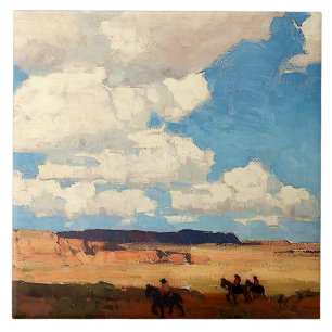 "Summer Cloud" Western Art von Edgar Payne Fliese