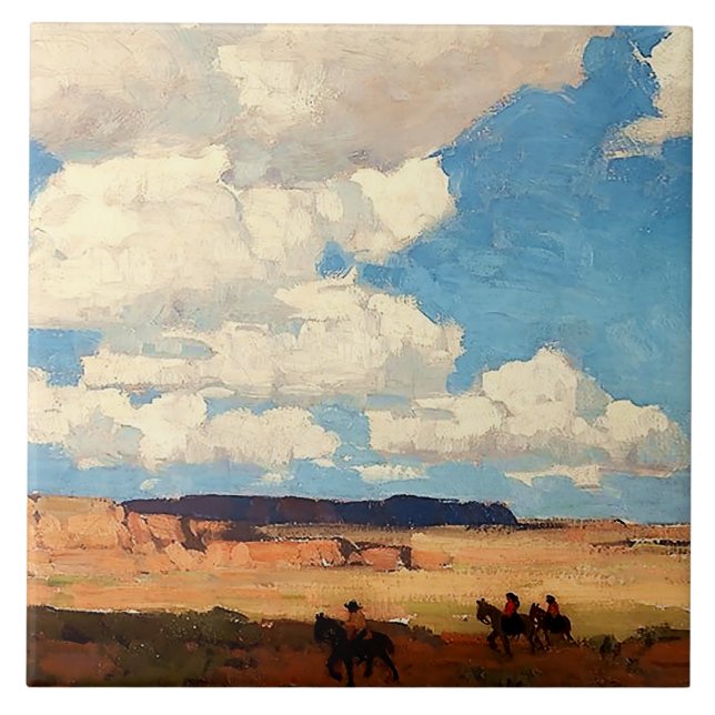 "Summer Cloud" Western Art von Edgar Payne Fliese (Vorderseite)