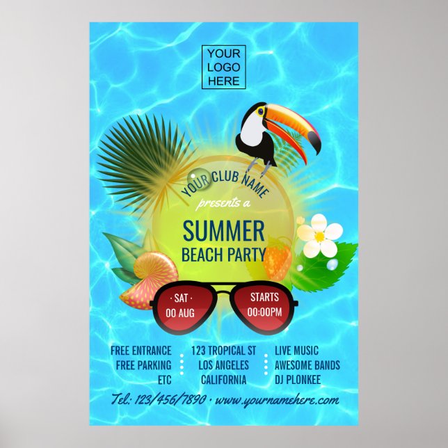 Summer Club/Corporate Beach Party Werbung Poster (Vorne)