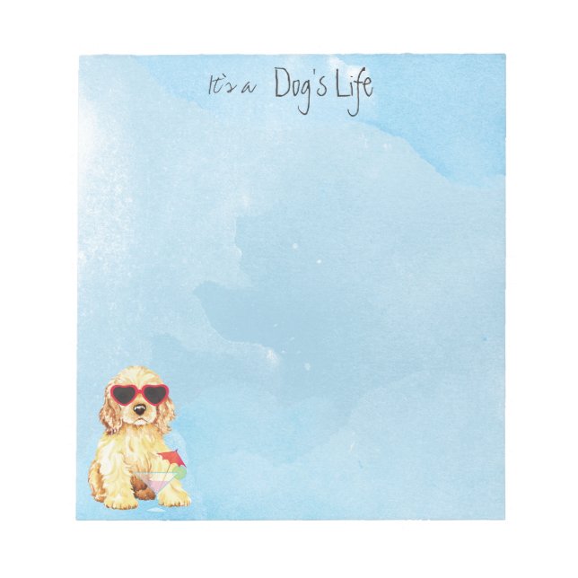 Summer Cocker Spaniel Notizblock (Vorderseite)