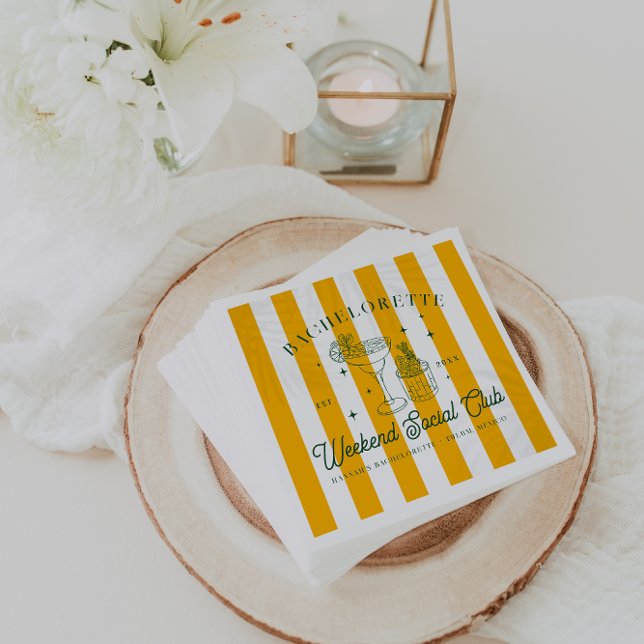 Summer Cocktail Club | Bachelorette Serviette (Von Creator hochgeladen)
