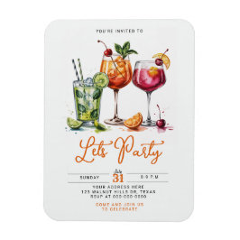Summer Cocktail Party with Colorful Drinks Magnet