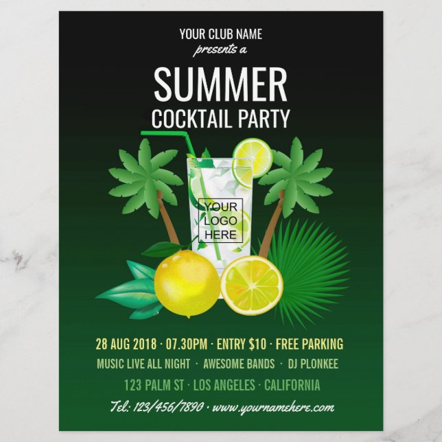 Summer Cocktails Club/Corporate Party Foto Flyer (Vorne)
