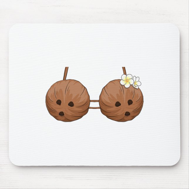 Summer Coconut Bra Halloween Kostüm Hawaii Aloha Mousepad (Vorne)