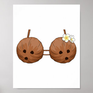 Summer Coconut Bra Halloween Kostüm Hawaii Aloha Poster