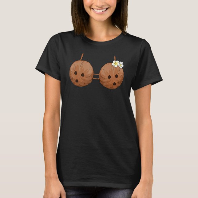 Summer Coconut Bra Halloween Kostüm Hawaii Aloha T-Shirt (Vorderseite)